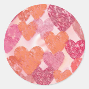 Sticker Rond Sceau Enveloppe Coeur