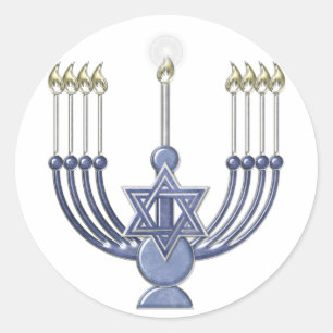 Sticker Rond Sceau KRW Hanoukka Menorah