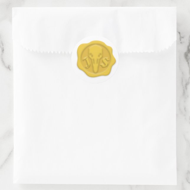 Sticker Rond Sceau lettre or (Sac)