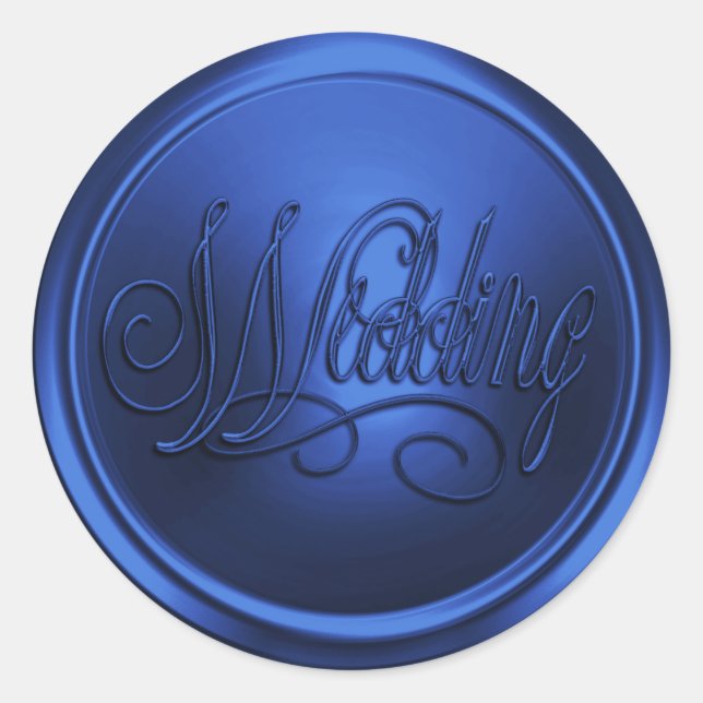 Sticker Rond Sceau Mariage bleu foncé (Devant)