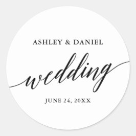 Sticker Rond Sceau Mariage d'enveloppe de calligraphie moderne