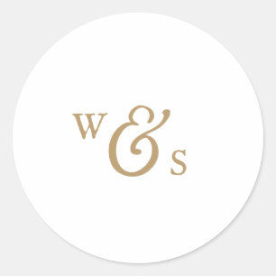 Sticker Rond Sceau Mariage d'enveloppe de monogramme en or rust