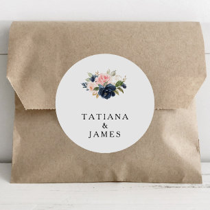 Sticker Rond Sceau Mariage d'Enveloppe Flore d'automne