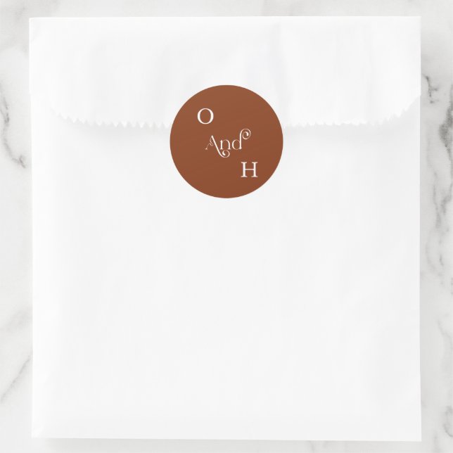 Sticker Rond Sceau Mariage d'enveloppes de typographie moderne (Sac)