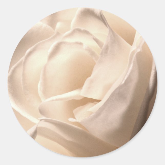 Sticker Rond Sceau Mariage Rose Blanche Et Enveloppe Événement (Devant)