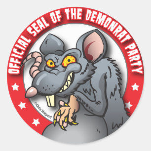 STICKER ROND SCEAU OFFICIEL DU PARTI DÉMOCRATE AKA DEMON-RAT
