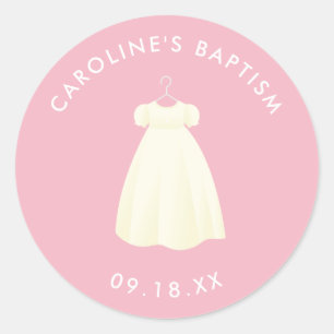 Sticker Rond Sceau simple de l'enveloppe d'invitation Baptême