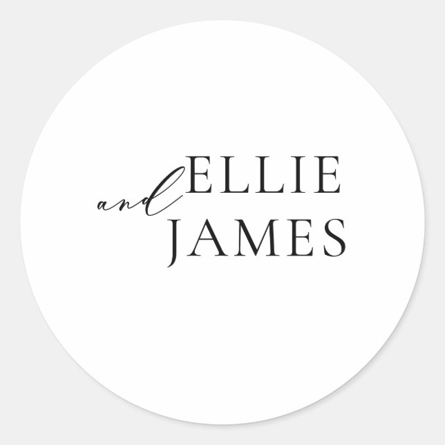 Sticker Rond Sceau simple minimaliste élégant enveloppe de mari (Devant)