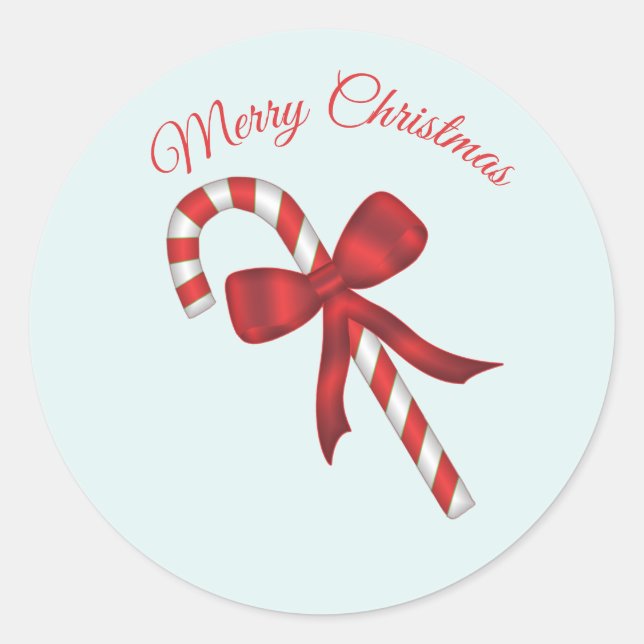 Sticker Rond Sceau Sucre de canne de Noël (Devant)