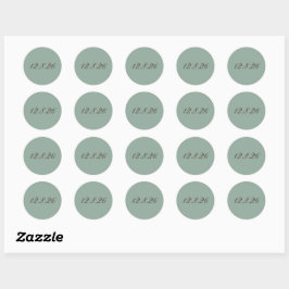 Sticker Rond Sceaux de mariage classiques vert sauge pour envel