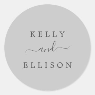 Sticker Rond Sceaux d'enveloppe Mariage gris printemps