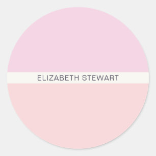 Sticker Rond Sceaux d'enveloppe rose corail et lumière moderne