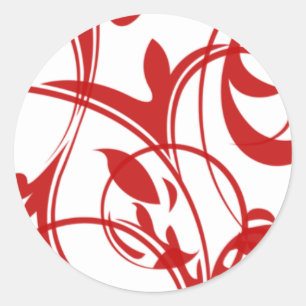 Sticker Rond Sceaux Enveloppe Invitation Rouge Et Blanc