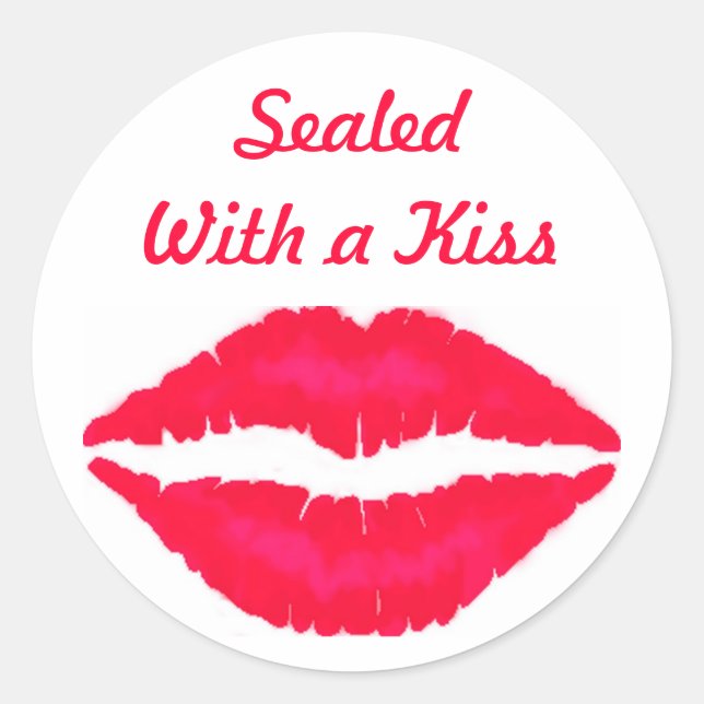 Sticker Rond Scellé avec un baiser (Devant)