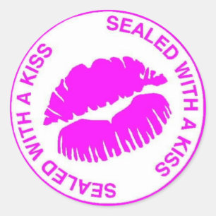 Sticker Rond Scellé Avec Un Baiser