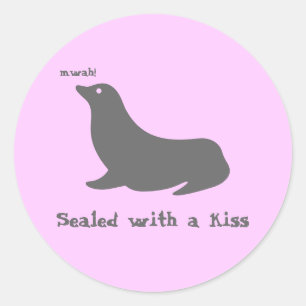 Sticker Rond Scellé avec un baiser