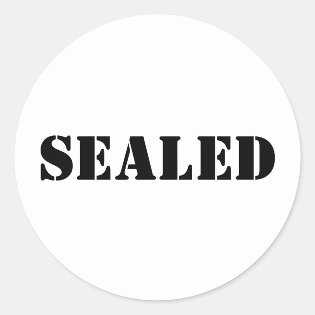 Sticker Rond Scellé blanc et noir enveloppe de bureau (Devant)