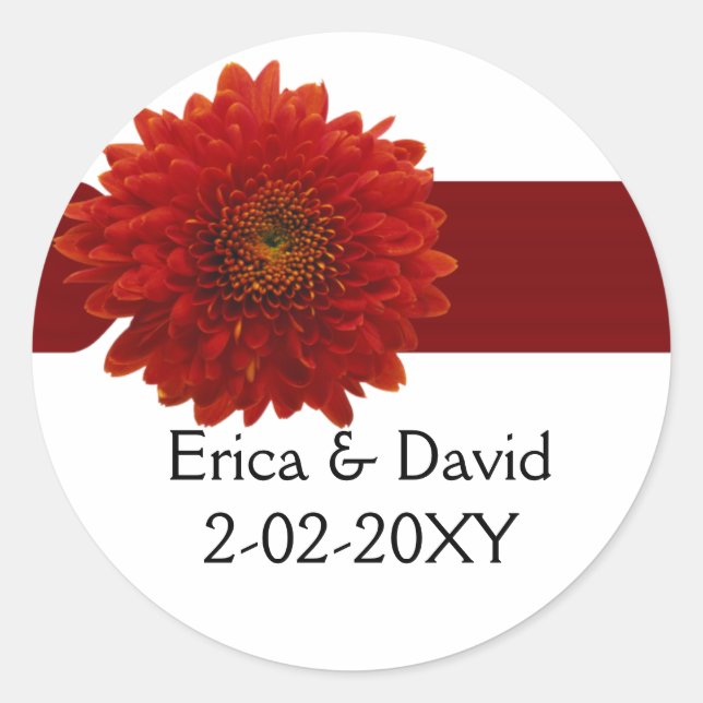 Sticker Rond scellé d'enveloppe mariage de automne (Devant)