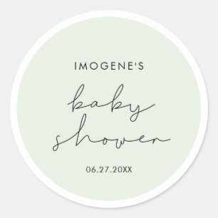 Sticker Rond Sceller minimaliste à enveloppe de Baby shower man