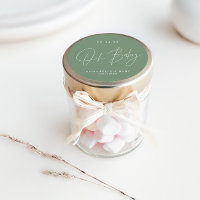 Scénario de baby shower vert sauge moderne élégant