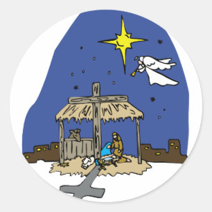 Sticker Rond Scène de la Nativité