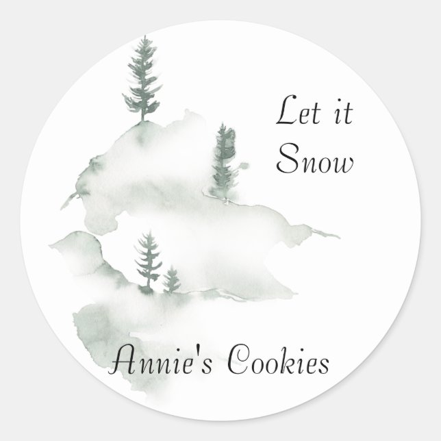 Sticker Rond Scène d'hiver (Devant)