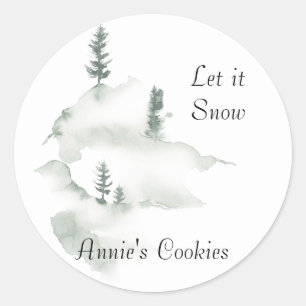 Sticker Rond Scène d'hiver