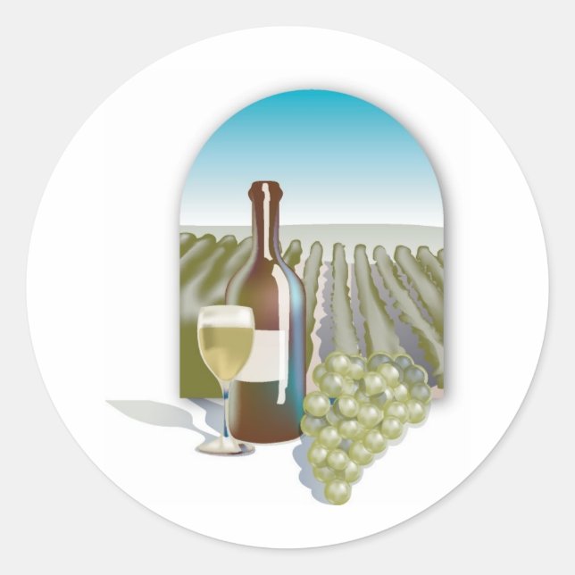 Sticker Rond Scène du vignoble (Devant)