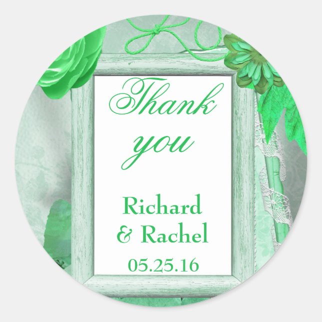 Sticker Rond Scène Merci verte (Devant)