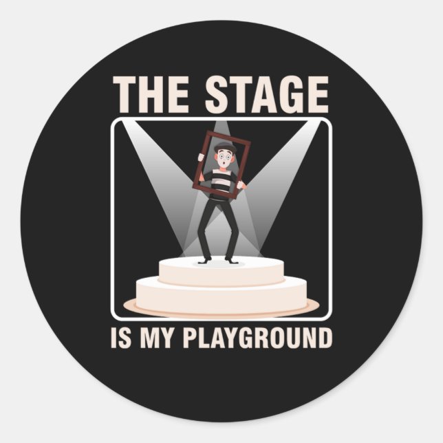 Sticker Rond Scène Théâtre Acteur Acteur Don intérimaire (Devant)