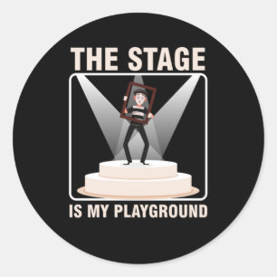 Sticker Rond Scène Théâtre Acteur Acteur Don intérimaire