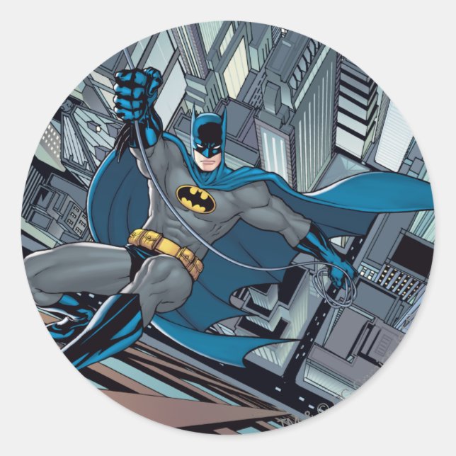 Sticker Rond Scènes Batman - Mur d'échelle (Devant)