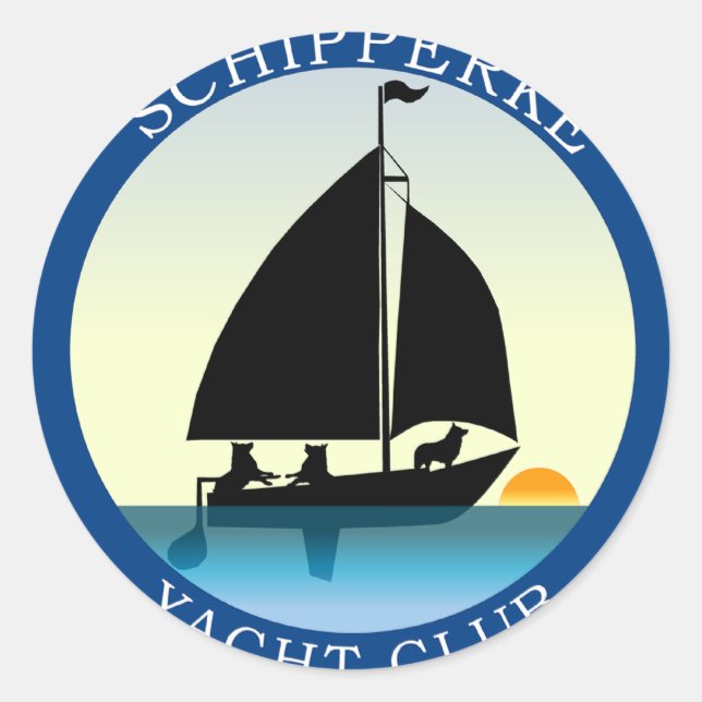 Sticker Rond Schipperke Yacht Club (Devant)