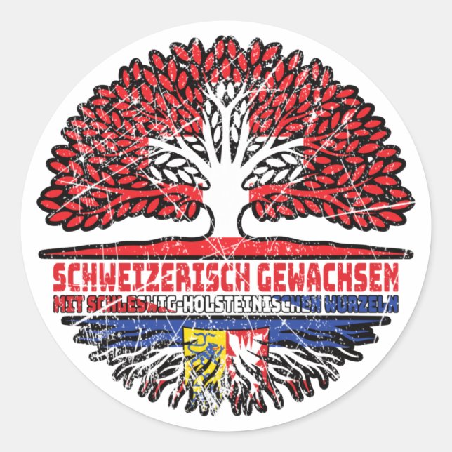 Sticker Rond Schleswig-Holstein Schweizer Schweiz Baum (Devant)