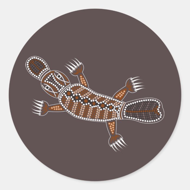 Sticker Rond Schnabeltier Oder Platypus (Devant)
