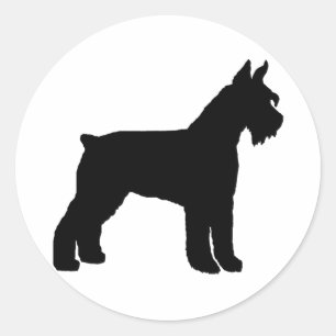 Sticker Rond Schnauzer géant (noir)