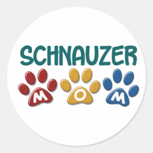 Sticker Rond SCHNAUZER Maman Empreinte de patte 1
