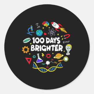 Sticker Rond Science 100 jours Étudiant plus brillant Joyeux 10