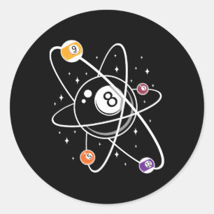 Sticker Rond Science Atom Pool Lover 8 - Billard
