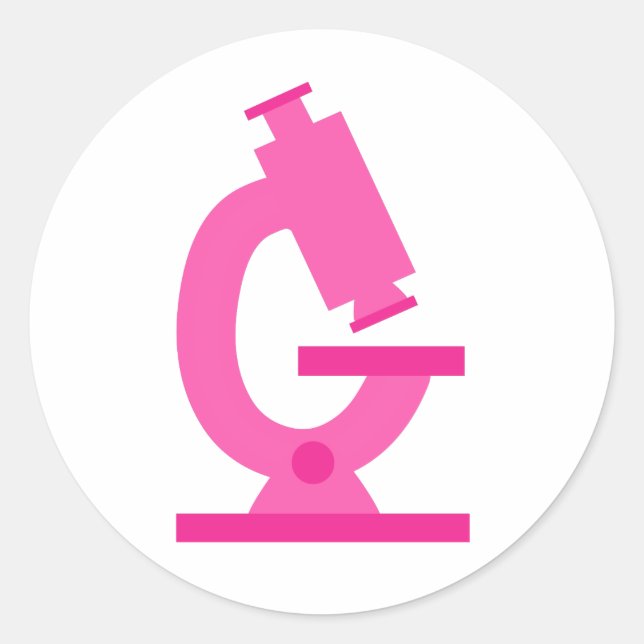 Sticker Rond Science du microscope rose (Devant)