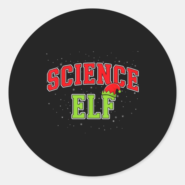 Sticker Rond Science Elf Christmas Family Matching Group Xmas S (Devant)