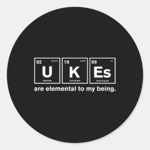 Sticker Rond Science Ukulele