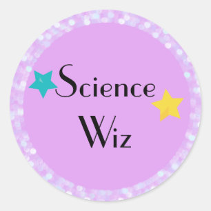 Sticker Rond Science Wiz avec étoiles