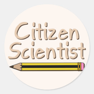Sticker Rond Scientifique Citoyen (Crayon)