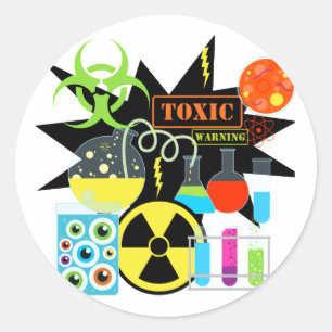 Sticker Rond Scientifique fou