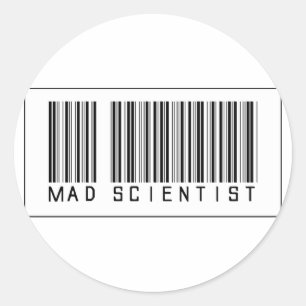 Sticker Rond Scientifique fou de code barres