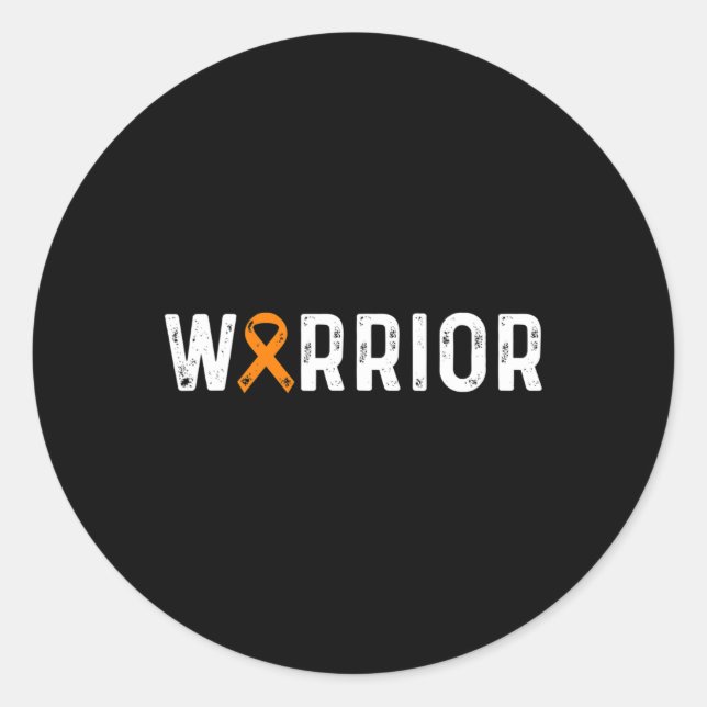 Sticker Rond Sclérose Conscience du guerrier Mme Orange Ruban (Devant)