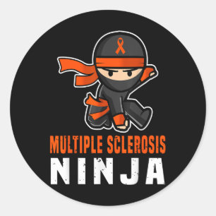 Sticker Rond Sclérose en plaques Ninja Sensibilisation Amusante