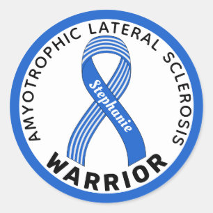 Sticker Rond Sclérose latérale amyotrophique Ruban blanc guerri