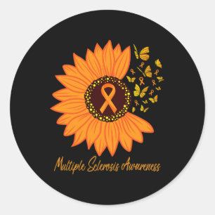 Sticker Rond Sclérose Sensibilisation Fleur de ruban Ms Butfly